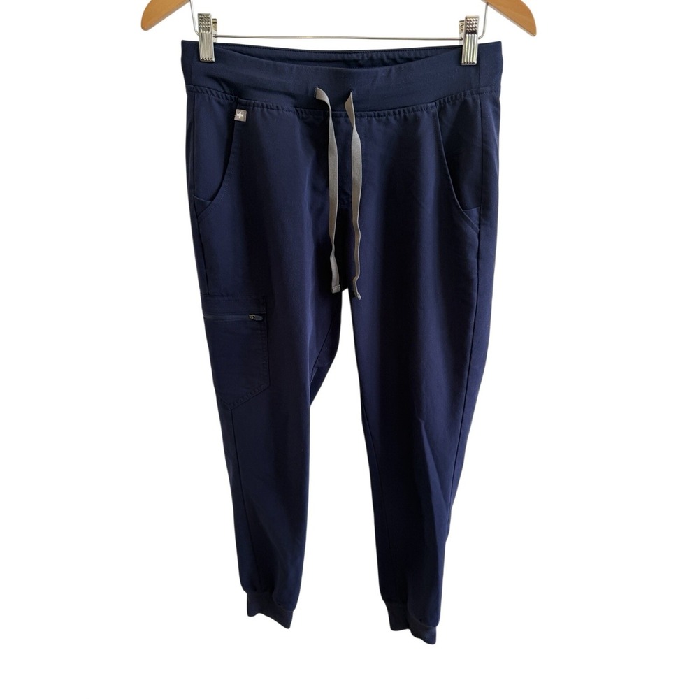 Figs Zamora Jogger Scrub Pants Women Navy Blue High-Rise Sz Small Medical
